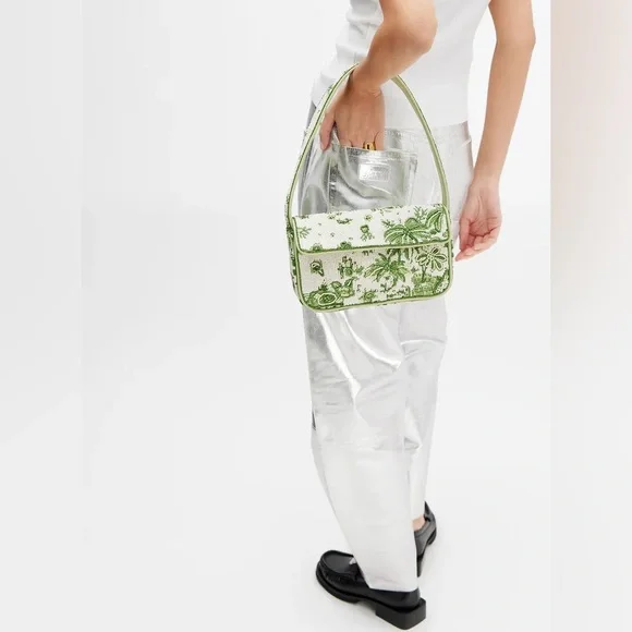 NWT Staud Beaded Tommy Shoulder Bag Clover Toile π Rare Find π - Picture 12 of 16